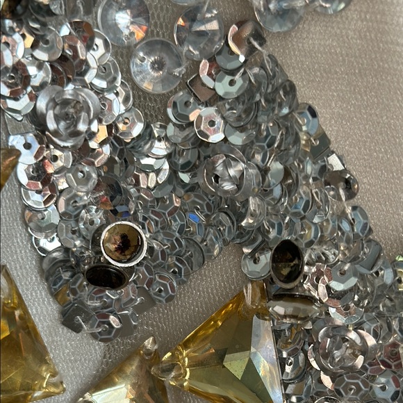 Champagne Embellished Sequin Bodycon Dress - Picture 5 of 5